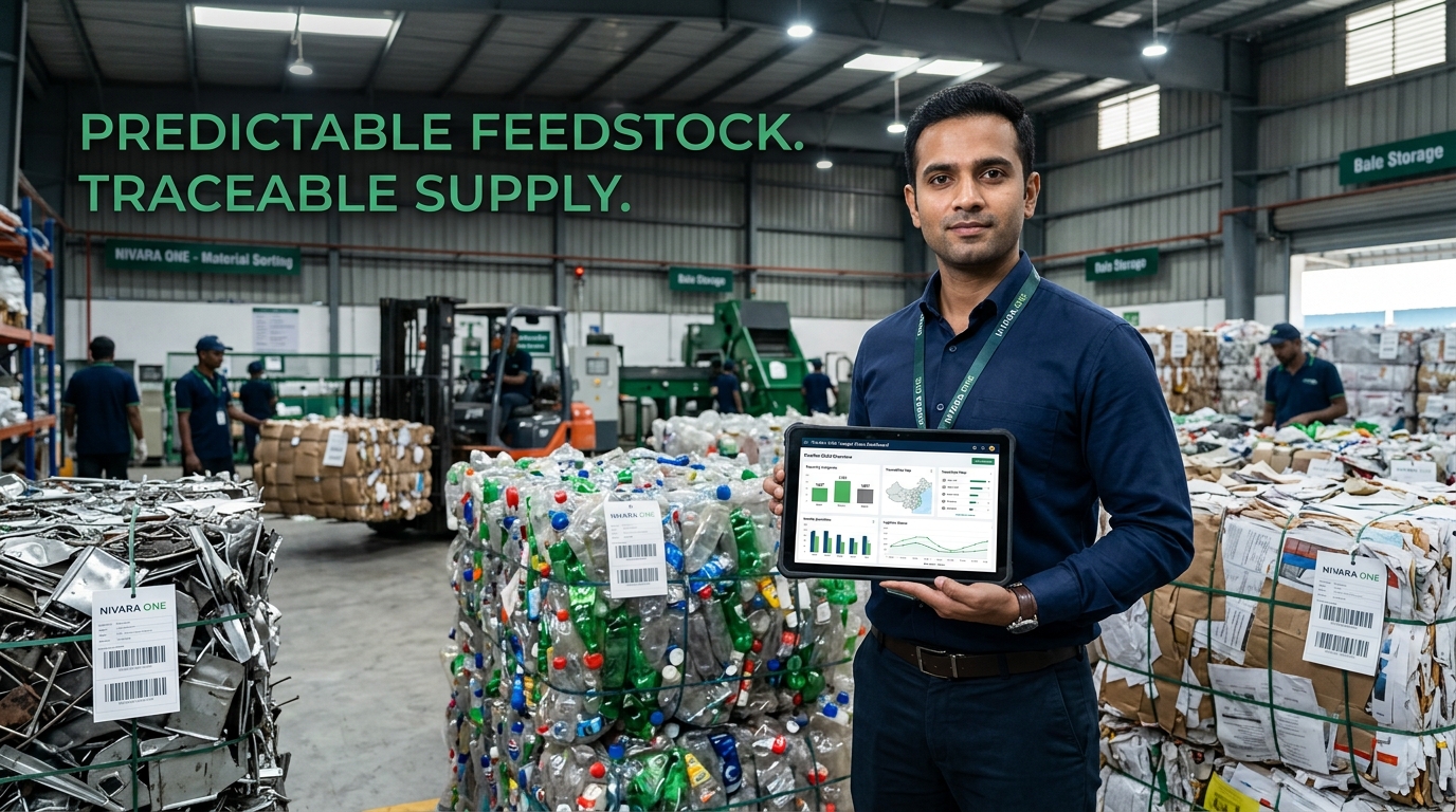 Recycling factory weighbridge and intake facility